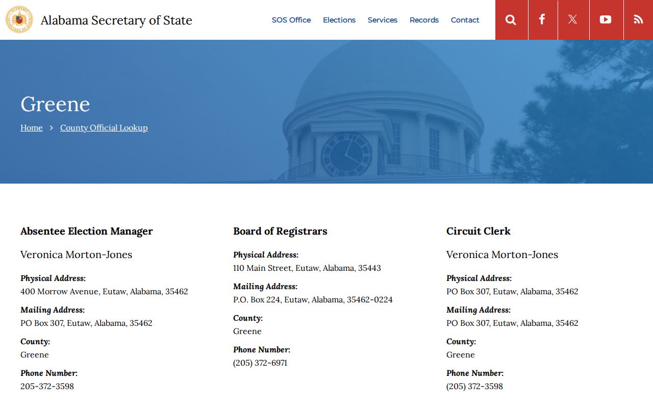 Greene County Circuit Clerk records Alabama official lookup