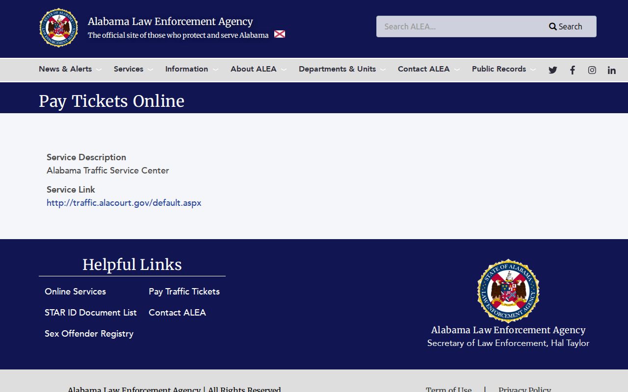 Greene County traffic court records ALEA pay tickets online service
