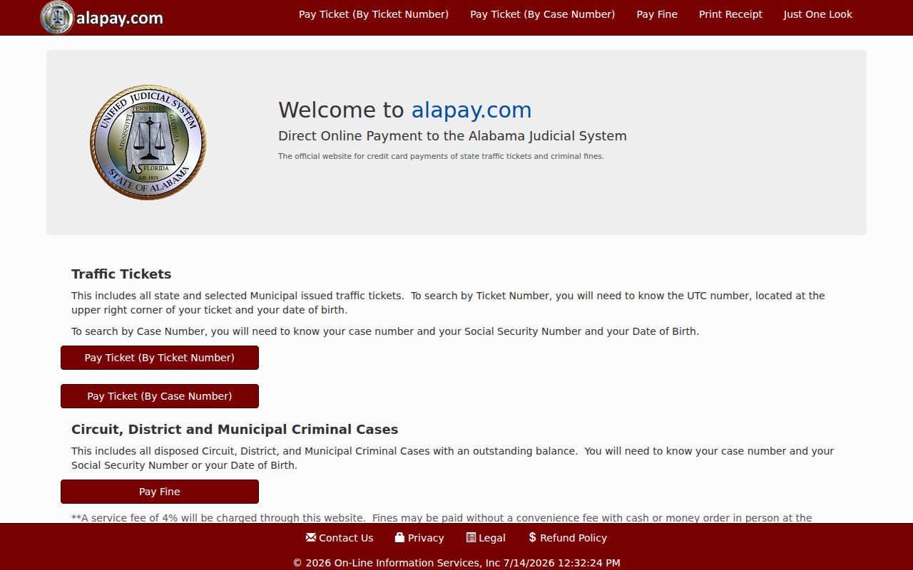 Greene County traffic court records AlaPay ticket and case number routes