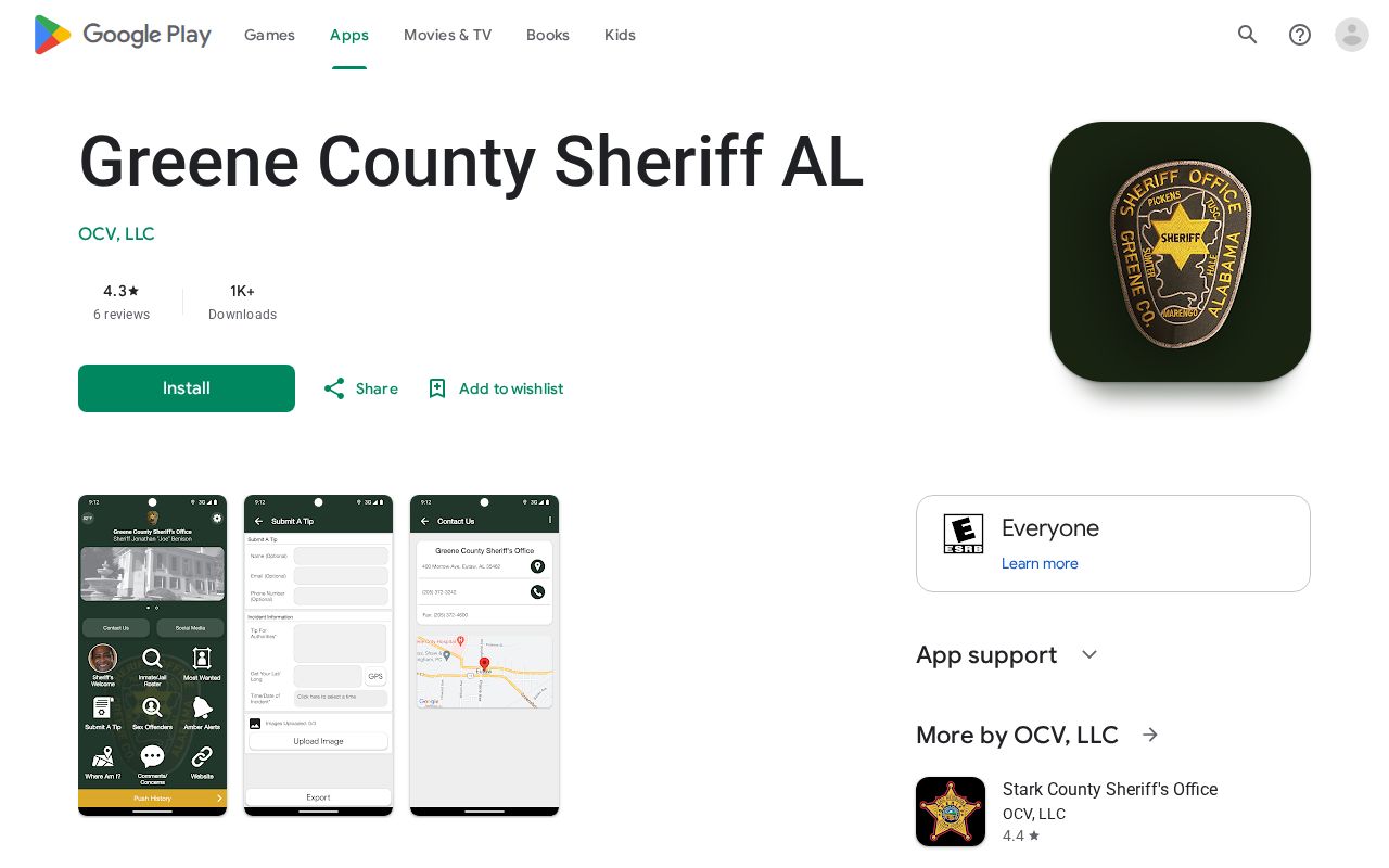 Greene County warrant search sheriff Android app listing